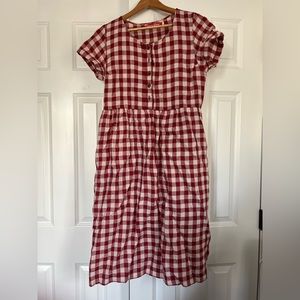 Pyne & Smith Model No. 11 midi dress St. Helier Check, size small
